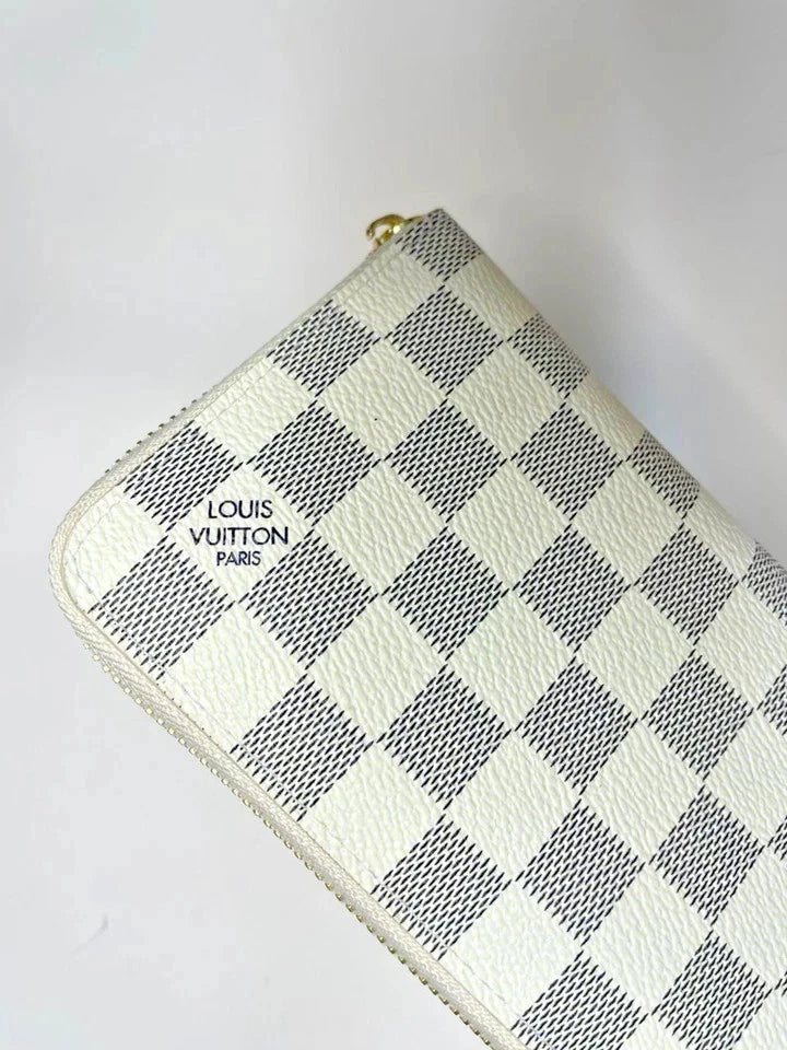 Louis Vuitton Damier Azur Zippy Zip Around Long Wallet – Authentic White Designer Luxury Purse | Free 3–5 Day USA Shipping