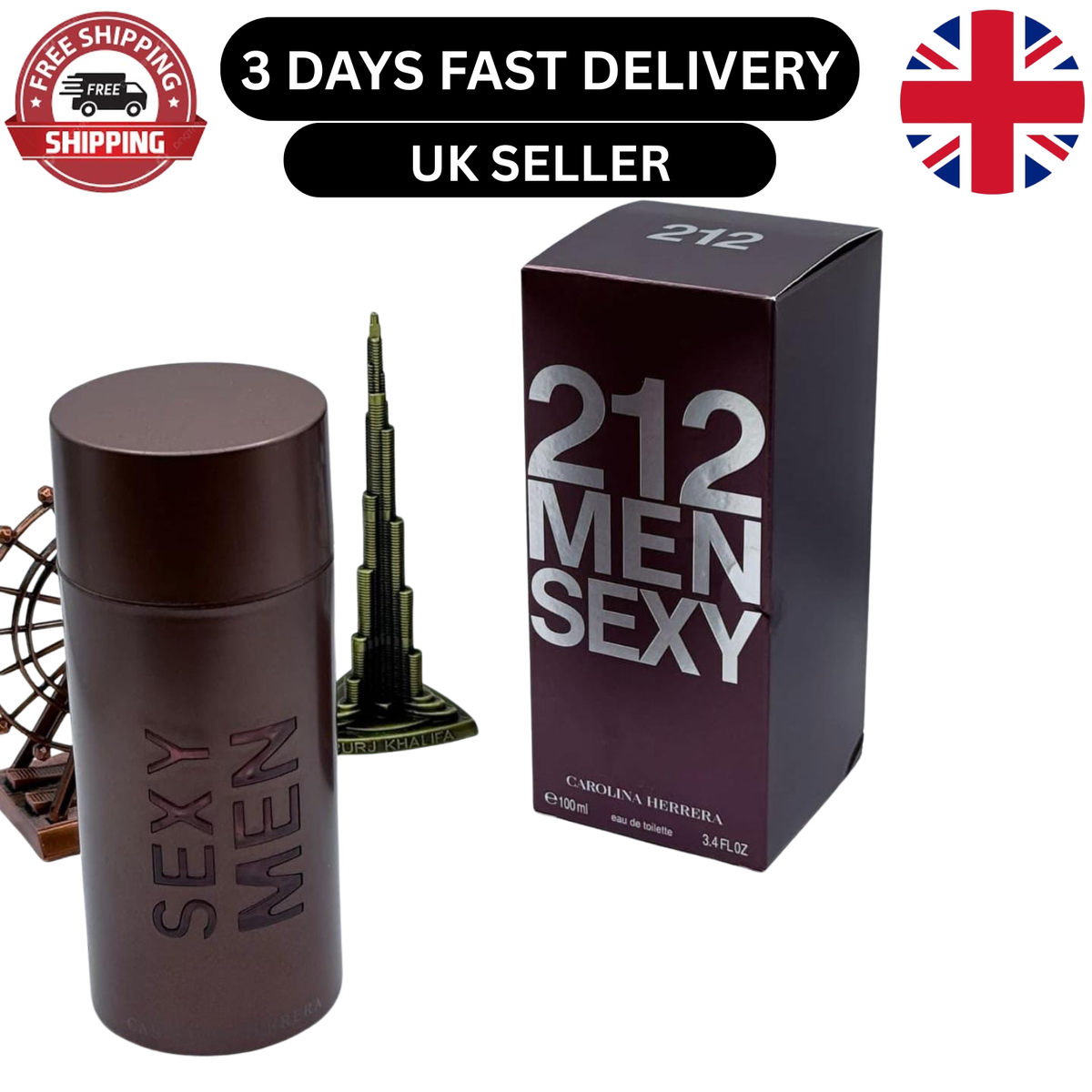 Carolina Herrera 212 Sexy Men Eau de Toilette 100ml - Uk Free Delivery Carolina Herrera