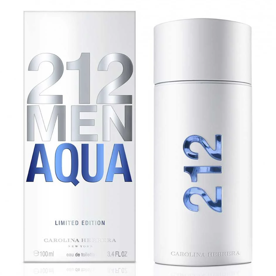 Carolina Herrera 212 Men Aqua EDT 100ml — Fresh Aquatic Cologne Free 3-days Fast USA Delivery