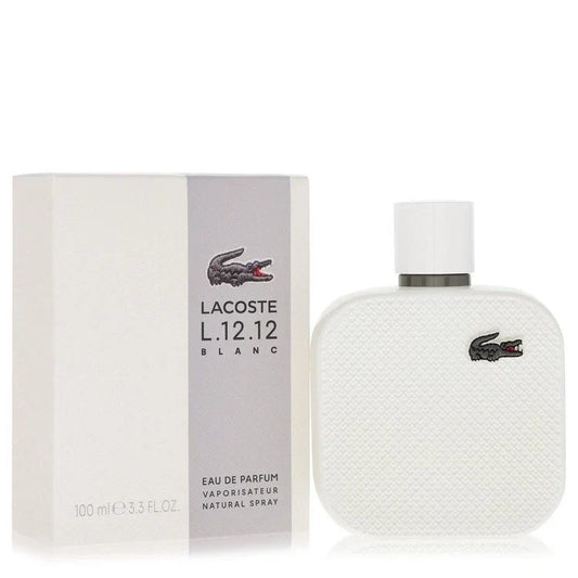 Lacoste L.12.12 Blanc Eau de Parfum 3.3 oz / 100ml for Men – Fresh Woody Citrus Fragrance | Free USA 3-Day Delivery