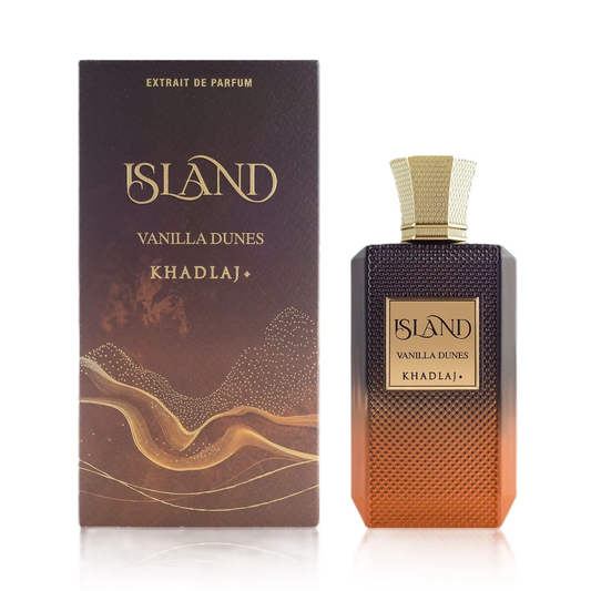 Khadlaj Island Vanilla Dunes Extrait de Parfum 100ml / 3.4 oz – Warm Sweet Vanilla Amber Luxury Fragrance | Long-Lasting Intense Scent | Free 3-Day USA Shipping